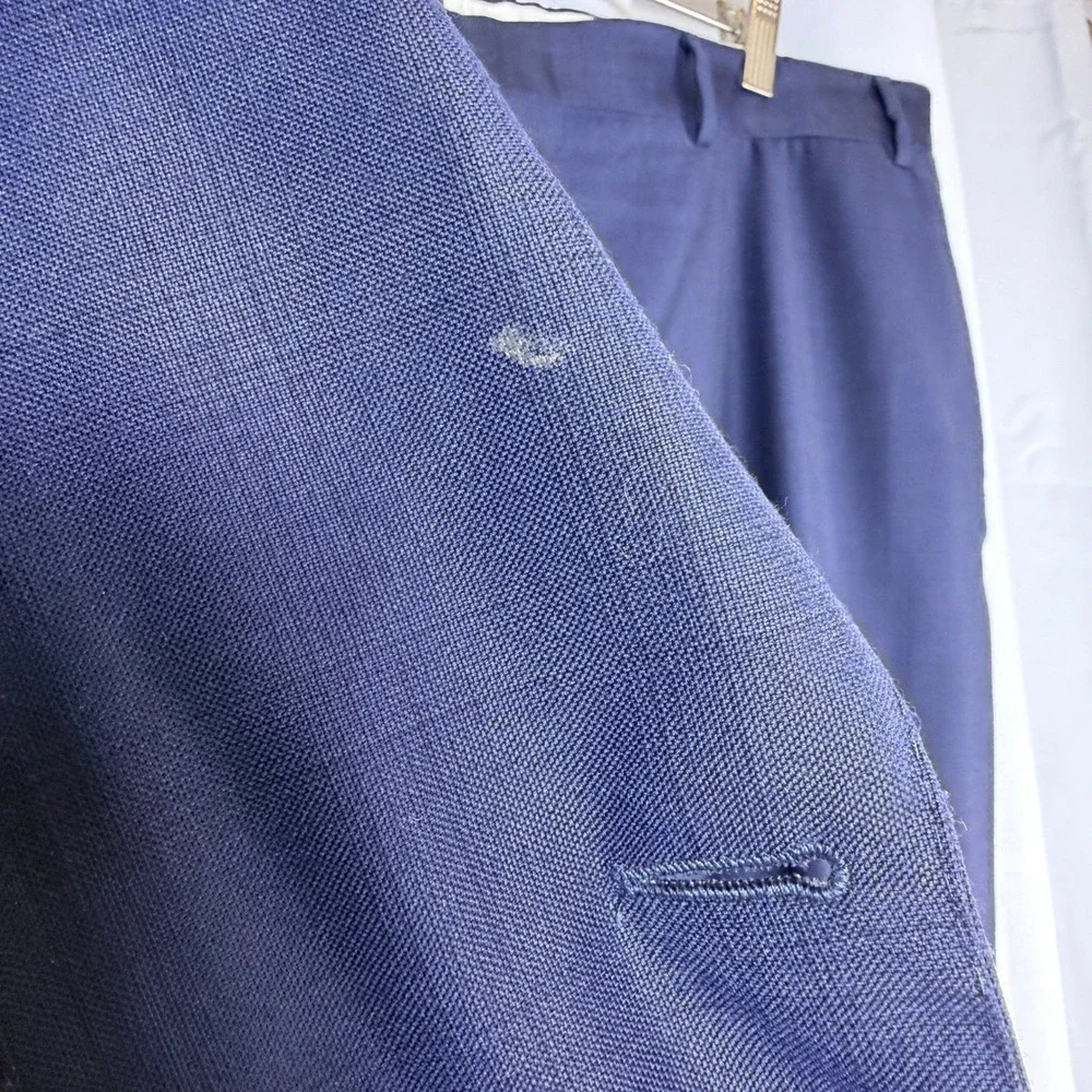 Canali 1934 Mens Blue Wool Windowpane Two Button Suit Made in Italy 1040